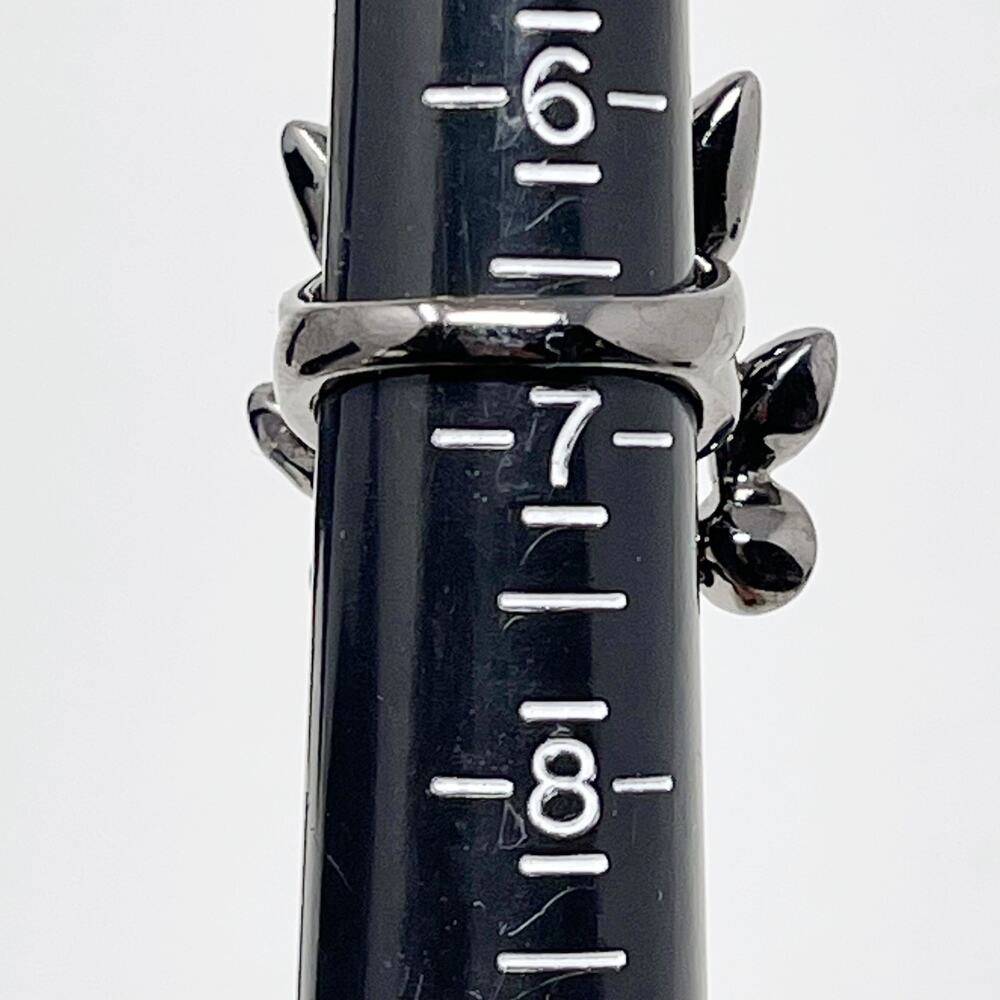 Boutique Gemstone Cocktail Ring Size 6.75 Dark Silver Tone Costume Statement - Picture 5 of 6